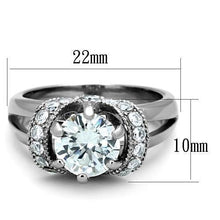 Load image into Gallery viewer, Silver Womens Ring Anillo Para Mujer Stainless Steel Ring Beirut Clear - Jewelry Store by Erik Rayo

