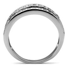 Load image into Gallery viewer, Silver Womens Ring Anillo Para Mujer Stainless Steel Ring with AAA Grade CZ in Black Diamond - Jewelry Store by Erik Rayo
