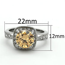 Load image into Gallery viewer, Silver Womens Ring Anillo Para Mujer Stainless Steel Ring with AAA Grade CZ in Champagne Color - Jewelry Store by Erik Rayo
