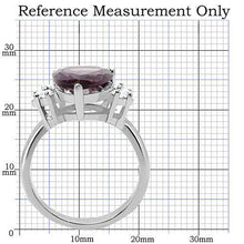Load image into Gallery viewer, Silver Womens Ring Anillo Para Mujer Stainless Steel Ring with Glass in Amethyst - Jewelry Store by Erik Rayo
