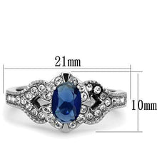 Load image into Gallery viewer, Silver Womens Ring Anillo Para Mujer Stainless Steel Ring with Synthetic Glass in Montana - Jewelry Store by Erik Rayo
