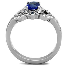 Load image into Gallery viewer, Silver Womens Ring Anillo Para Mujer Stainless Steel Ring with Synthetic Glass in Montana - Jewelry Store by Erik Rayo
