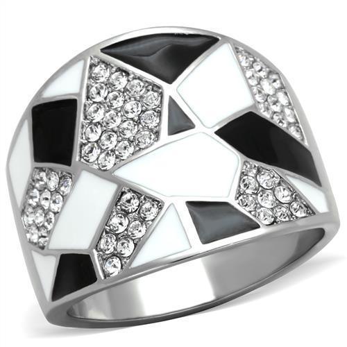 Silver Womens Ring Anillo Para Mujer Stainless Steel Ring with Top Grade Crystal Catanzaro - Jewelry Store by Erik Rayo