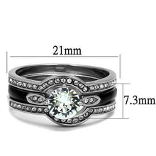Load image into Gallery viewer, Silver Womens Ring Anillo Para Mujer Stainless Steel Ring with Top Grade Crystal in Clear Italy - Jewelry Store by Erik Rayo
