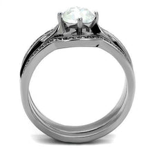 Load image into Gallery viewer, Silver Womens Ring Anillo Para Mujer Stainless Steel Ring with Top Grade Crystal in Clear Italy - Jewelry Store by Erik Rayo
