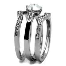 Load image into Gallery viewer, Silver Womens Ring Anillo Para Mujer Stainless Steel Ring with Top Grade Crystal in Clear Italy - Jewelry Store by Erik Rayo
