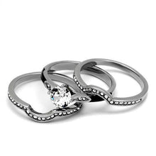 Load image into Gallery viewer, Silver Womens Ring Anillo Para Mujer Stainless Steel Ring with Top Grade Crystal in Clear Italy - Jewelry Store by Erik Rayo
