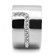 Load image into Gallery viewer, Silver Womens Ring Anillo Para Mujer Stainless Steel Ring with Top Grade Crystal in Clear Lombardy - Jewelry Store by Erik Rayo
