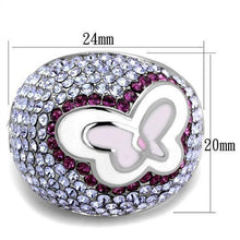 Load image into Gallery viewer, Silver Womens Ring Anillo Para Mujer Stainless Steel Ring with Top Grade Crystal in Multi Color - Jewelry Store by Erik Rayo

