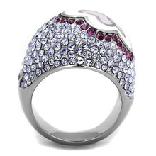 Load image into Gallery viewer, Silver Womens Ring Anillo Para Mujer Stainless Steel Ring with Top Grade Crystal in Multi Color - Jewelry Store by Erik Rayo

