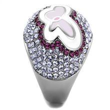 Load image into Gallery viewer, Silver Womens Ring Anillo Para Mujer Stainless Steel Ring with Top Grade Crystal in Multi Color - Jewelry Store by Erik Rayo
