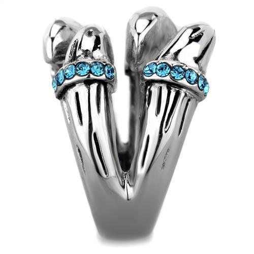 Silver Rings for Women Anillo Para Mujer Stainless Steel Ring with Top Grade Crystal in Sapphire Jesi - Jewelry Store by Erik Rayo