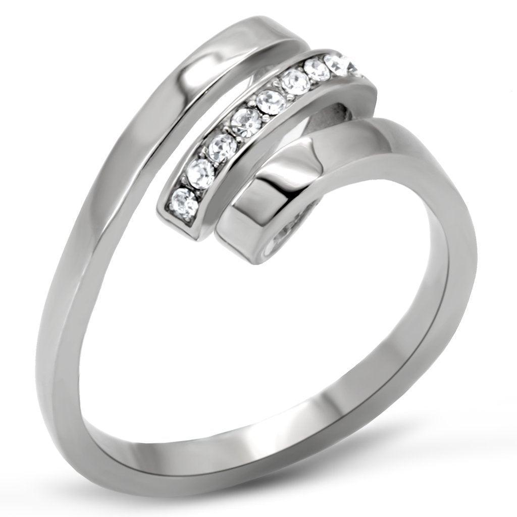 Silver Womens Ring Anillo Para Mujer Stainless Steel Ring with Top Grade Crystal Ortona - Jewelry Store by Erik Rayo