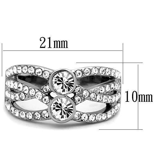 Silver Rings for Women Anillo Para Mujer Stainless Steel Ring with Top Grade Crystal Vasto - Jewelry Store by Erik Rayo
