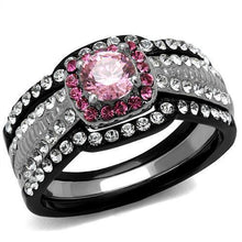 Load image into Gallery viewer, Silver Womens Ring Rose Pink Anillo Para Mujer 316L Stainless Steel Ring with AAA Grade CZ in Light Rose Adele - Jewelry Store by Erik Rayo
