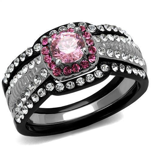 Silver Womens Ring Rose Pink Anillo Para Mujer 316L Stainless Steel Ring with AAA Grade CZ in Light Rose Adele - Jewelry Store by Erik Rayo