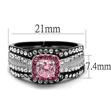 Load image into Gallery viewer, Silver Womens Ring Rose Pink Anillo Para Mujer 316L Stainless Steel Ring with AAA Grade CZ in Light Rose Adele - Jewelry Store by Erik Rayo
