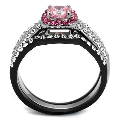 Silver Womens Ring Rose Pink Anillo Para Mujer 316L Stainless Steel Ring with AAA Grade CZ in Light Rose Adele - Jewelry Store by Erik Rayo