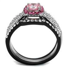 Load image into Gallery viewer, Silver Womens Ring Rose Pink Anillo Para Mujer 316L Stainless Steel Ring with AAA Grade CZ in Light Rose Adele - Jewelry Store by Erik Rayo
