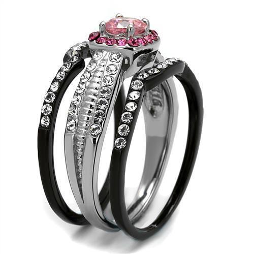 Silver Womens Ring Rose Pink Anillo Para Mujer 316L Stainless Steel Ring with AAA Grade CZ in Light Rose Adele - Jewelry Store by Erik Rayo