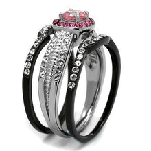 Load image into Gallery viewer, Silver Womens Ring Rose Pink Anillo Para Mujer 316L Stainless Steel Ring with AAA Grade CZ in Light Rose Adele - Jewelry Store by Erik Rayo
