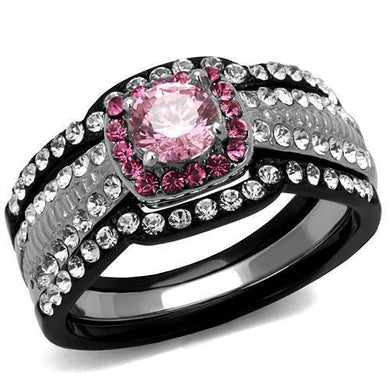 Silver Womens Ring Rose Pink Anillo Para Mujer Stainless Steel Ring with AAA Grade CZ in Light Rose Adele - Jewelry Store by Erik Rayo