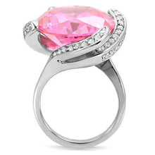 Load image into Gallery viewer, Silver Womens Ring Rose Pink Anillo Para Mujer y Ninos Unisex Kids 316L Stainless Steel Ring with AAA Grade CZ in Rose - Jewelry Store by Erik Rayo
