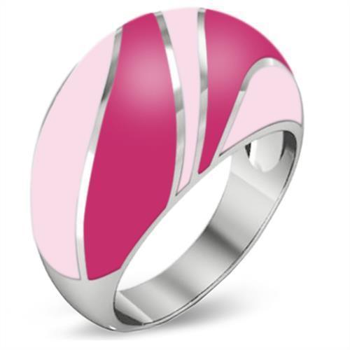 Silver Womens Ring Rose Pink Anillo Para Mujer 316L Stainless Steel Ring with Epoxy Padua - Jewelry Store by Erik Rayo