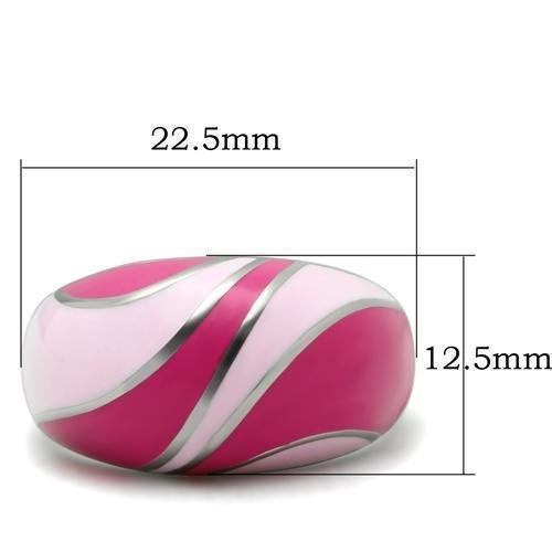 Silver Womens Ring Rose Pink Anillo Para Mujer 316L Stainless Steel Ring with Epoxy Padua - Jewelry Store by Erik Rayo