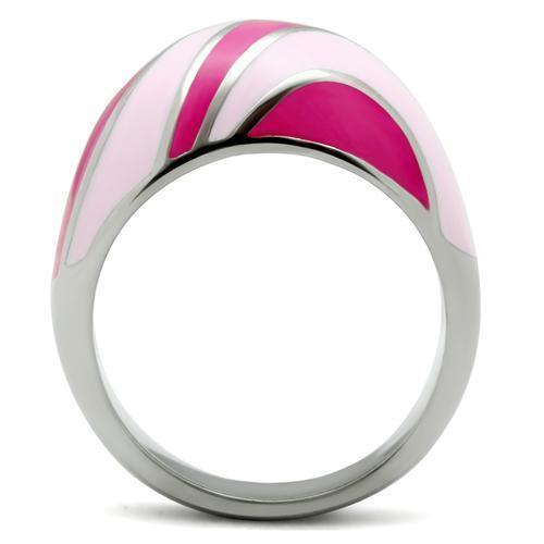 Silver Womens Ring Rose Pink Anillo Para Mujer 316L Stainless Steel Ring with Epoxy Padua - Jewelry Store by Erik Rayo