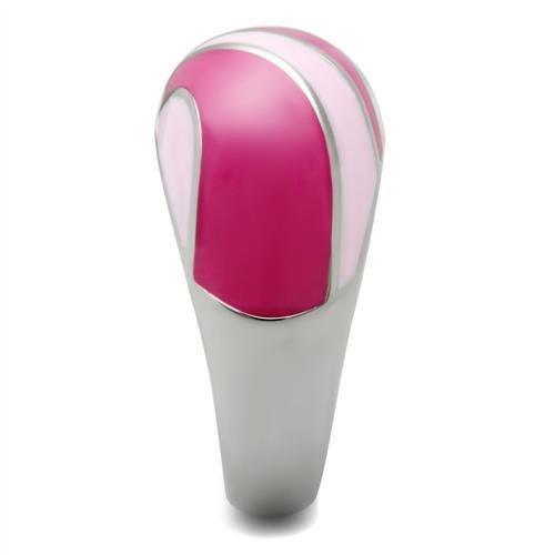 Silver Womens Ring Rose Pink Anillo Para Mujer 316L Stainless Steel Ring with Epoxy Padua - Jewelry Store by Erik Rayo