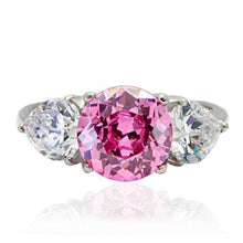 Load image into Gallery viewer, Silver Womens Ring Rose Pink Anillo Para Mujer Stainless Steel Ring in Rose Vittorio - Jewelry Store by Erik Rayo
