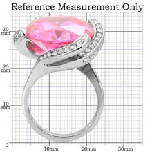 Load image into Gallery viewer, Silver Womens Ring Rose Pink Anillo Para Mujer Stainless Steel Ring with AAA Grade CZ in Rose - Jewelry Store by Erik Rayo
