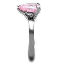 Load image into Gallery viewer, Silver Womens Ring Rose Pink Anillo Para Mujer Stainless Steel Ring with AAA Grade CZ Rose - Jewelry Store by Erik Rayo
