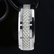 Load image into Gallery viewer, Size 8-15 Tungsten White Carbon Fiber Rings 8mm - Jewelry Store by Erik Rayo
