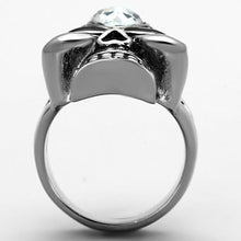 Load image into Gallery viewer, Skull Silver Black Ring Anillo Para Mujer 316L Stainless Steel Ring Diamond in Forehead Paterno - Jewelry Store by Erik Rayo
