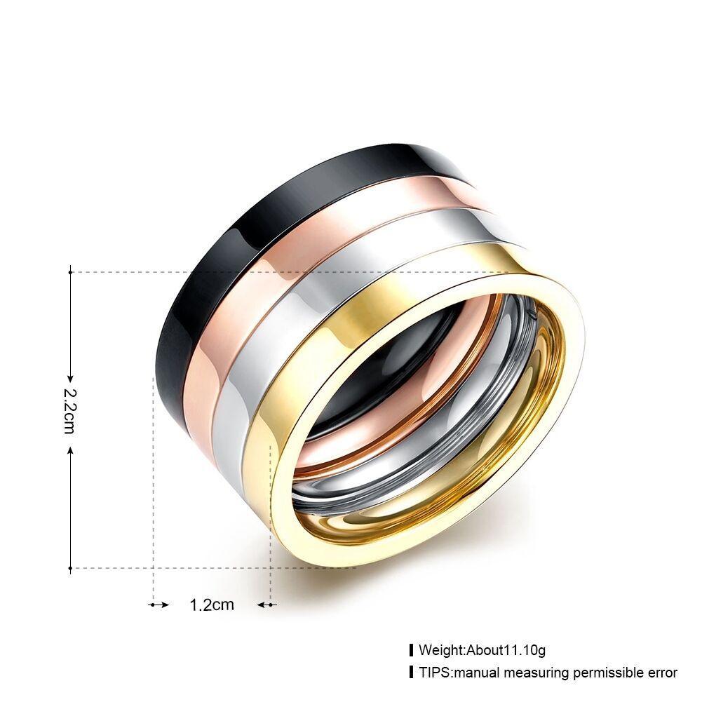 Stainless Steel Band Ring Black Rose Gold and Silver - Jewelry Store by Erik Rayo