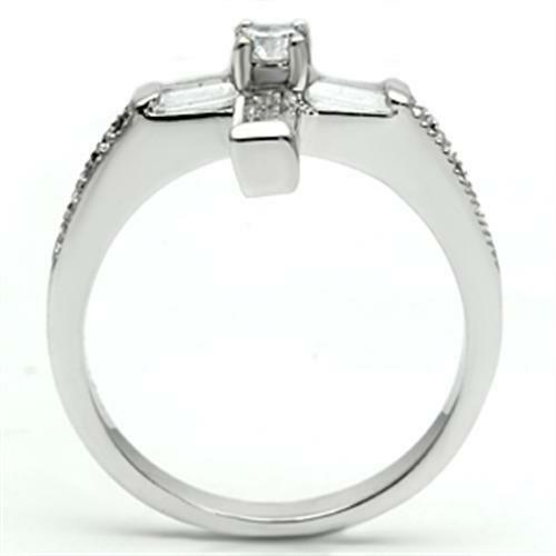 Stainless Steel Cross Zircon Faith Rings Anillo Para Mujer - Jewelry Store by Erik Rayo