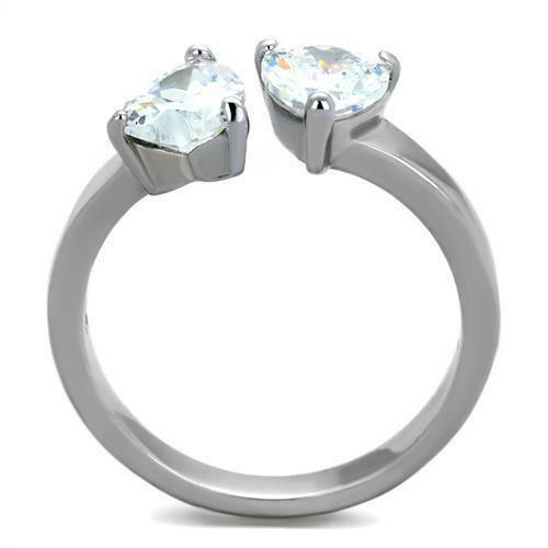 Stainless Steel Two Heart Love Ring Anillo Para Mujer - Jewelry Store by Erik Rayo