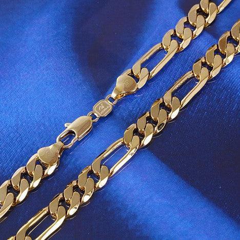 Stainless Steel Figaro Necklace Gold Men Women Kids Chains Italian - Jewelry Store by Erik Rayo