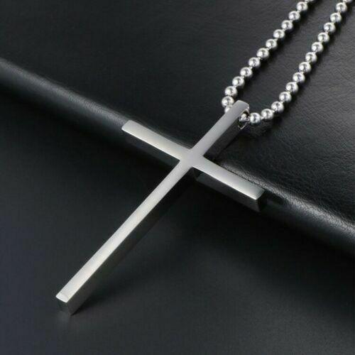 Stainless Steel Jesus Cross Pendant Necklace 18 inch Chain - Jewelry Store by Erik Rayo