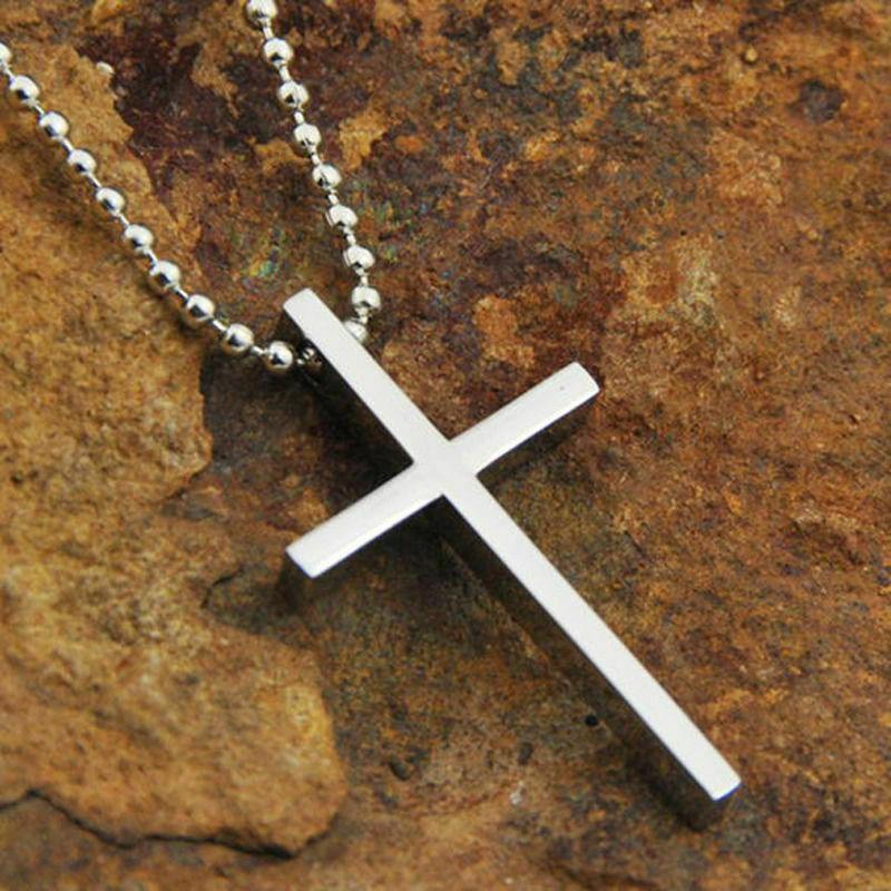 Stainless Steel Jesus Cross Pendant Necklace 18 inch Chain - Jewelry Store by Erik Rayo