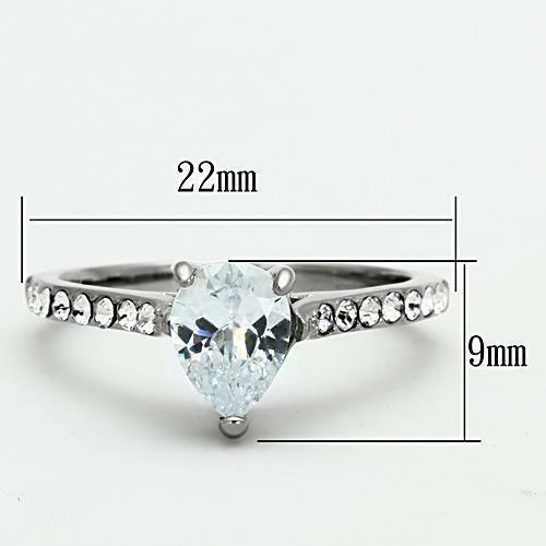 Stainless Steel Pear Teardrop Wedding Promise Ring Anillo Para Mujer - Jewelry Store by Erik Rayo
