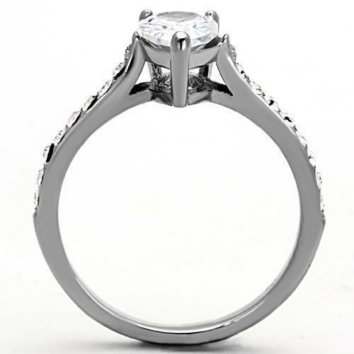 Stainless Steel Pear Teardrop Wedding Promise Ring Anillo Para Mujer - Jewelry Store by Erik Rayo