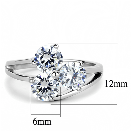 Stainless Steel Round CZ Cocktail Wedding Engagement Ring Anillo Para Mujer - Jewelry Store by Erik Rayo