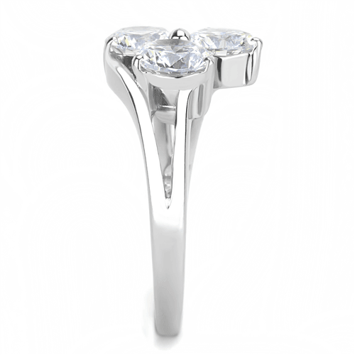 Stainless Steel Round CZ Cocktail Wedding Engagement Ring Anillo Para Mujer - Jewelry Store by Erik Rayo