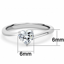 Load image into Gallery viewer, Stainless Steel Solitaire Heart CZ Love Wedding Engagement Promise Silver Ring Anillo Para Mujer - Jewelry Store by Erik Rayo
