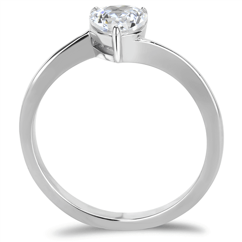 Stainless Steel Solitaire Heart CZ Love Wedding Engagement Promise Silver Ring Anillo Para Mujer - Jewelry Store by Erik Rayo