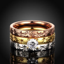 Load image into Gallery viewer, Stainless Steel Tri-Color Bands with Zirconia Rings - Jewelry Store by Erik Rayo
