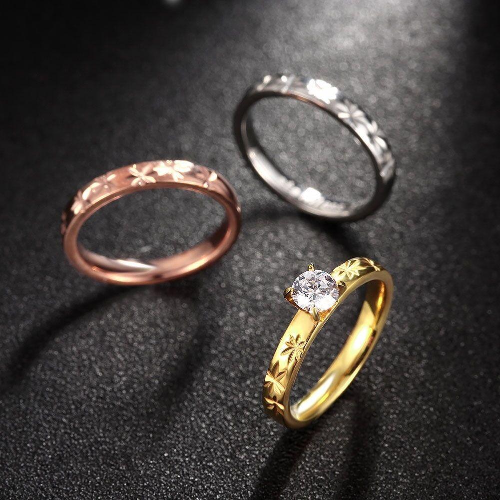 Stainless Steel Tri-Color Bands with Zirconia Rings - Jewelry Store by Erik Rayo